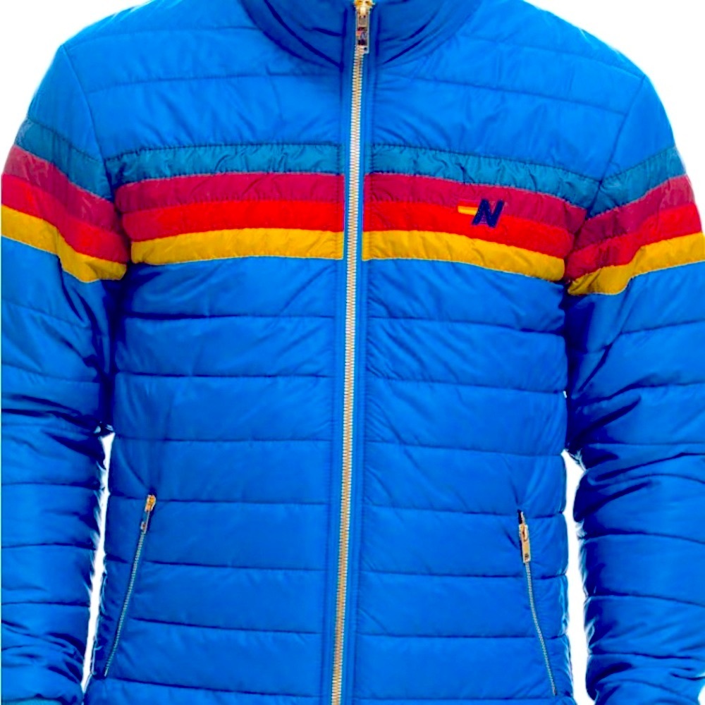 Aviator Nation 4 Stripe Snorkel Blue Jacket size Large